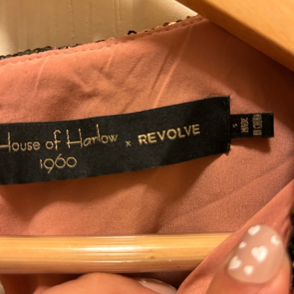 House of Harlow 1960 Lia Top Rose Gold Floral Shirt Sz Small - Picture 2 of 14